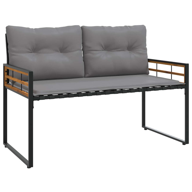 Trælagersbænk med pude Ensfarvet Lysegrå 114 x 55 x 77 cm