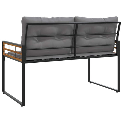 Trælagersbænk med pude Ensfarvet Lysegrå 114 x 55 x 77 cm