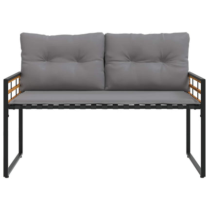 Trælagersbænk med pude Ensfarvet Lysegrå 114 x 55 x 77 cm