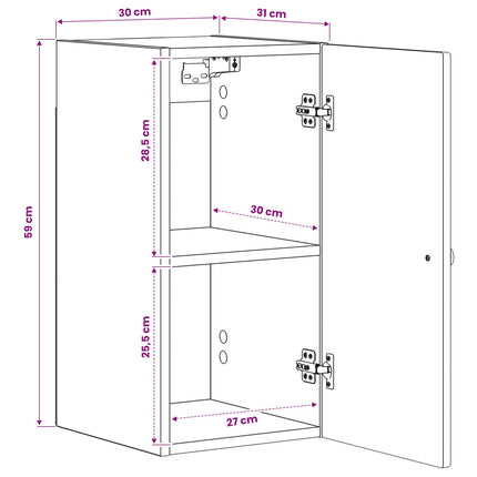 Badeværelsesvægskab EDE Gammelt træ 30 x 31 x 59 cm