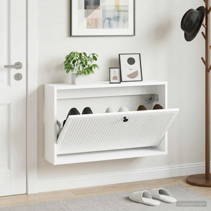 Vægmonteret Skoskab EDE 71 x 17 x 43 cm Konstrueret træ Hvid