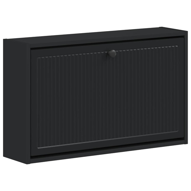 Vægmonteret Skoskab EDE 71 x 17 x 43 cm Konstrueret træ Sort