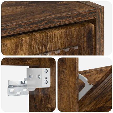 Vægmonteret Skoskab EDE 71 x 17 x 43 cm Konstrueret træ