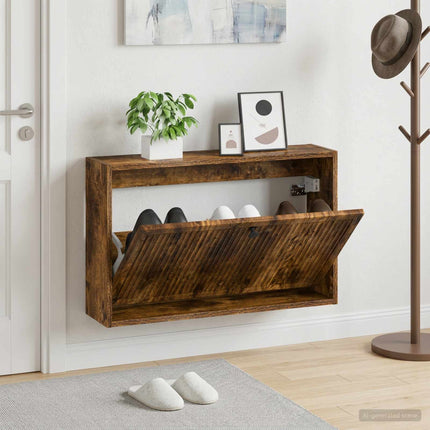 Vægmonteret Skoskab EDE 71 x 17 x 43 cm Konstrueret træ