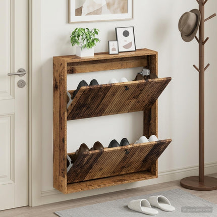 Vægmonteret Skoskab EDE 71 x 17 x 86 cm Konstrueret træ