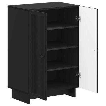 Sko skab EDE 59,5 x 39,5 x 90 cm Konstrueret træ Sort