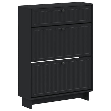 Sko skab EDE 78 x 24 x 103 cm Konstrueret træ Sort