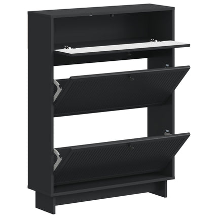 Sko skab EDE 78 x 24 x 103 cm Konstrueret træ Sort