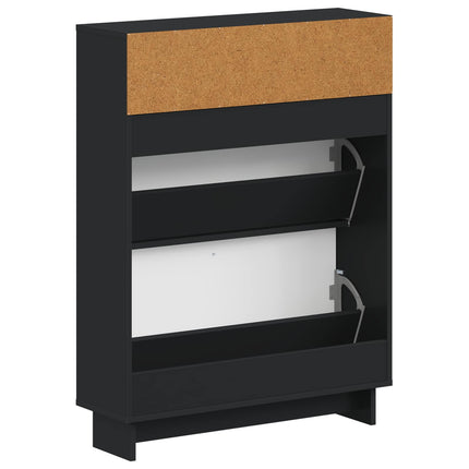 Sko skab EDE 78 x 24 x 103 cm Konstrueret træ Sort