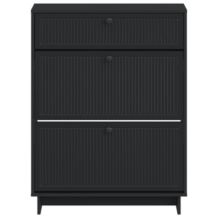 Sko skab EDE 78 x 24 x 103 cm Konstrueret træ Sort