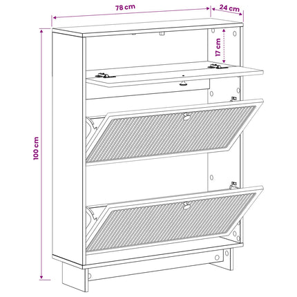 Sko skab EDE 78 x 24 x 103 cm Konstrueret træ Sonoma-eg
