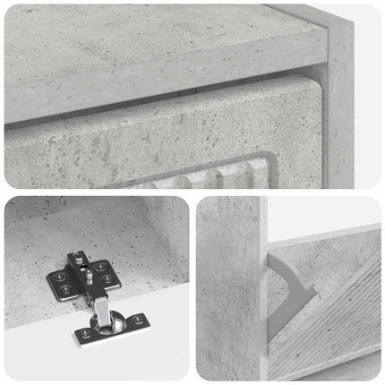 Sko skab EDE 78 x 24 x 103 cm Konstrueret træ Betongrå