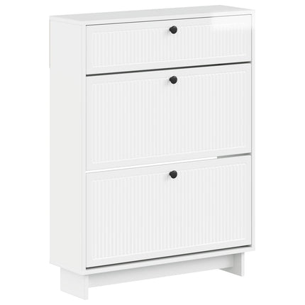 Sko skab EDE 78 x 24 x 103 cm Konstrueret træ Hvid højglans