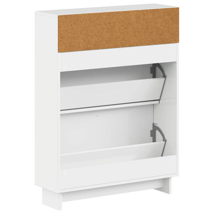 Sko skab EDE 78 x 24 x 103 cm Konstrueret træ Hvid højglans