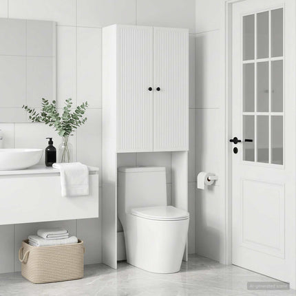 Toilet Skab EDE Hvid 66 x 25,5 x 190 cm Konstrueret træ