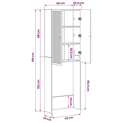 Toilet Skab EDE Røget eg 66 x 25,5 x 190 cm Konstrueret træ