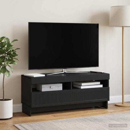 LED TV-skab Sort Konstrueret træ