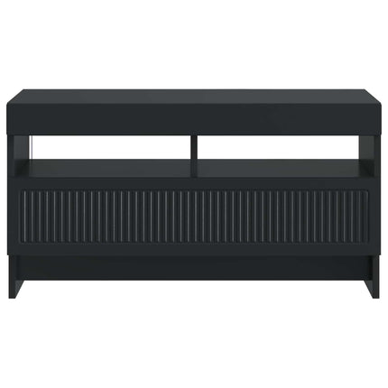 LED TV-skab Sort Konstrueret træ