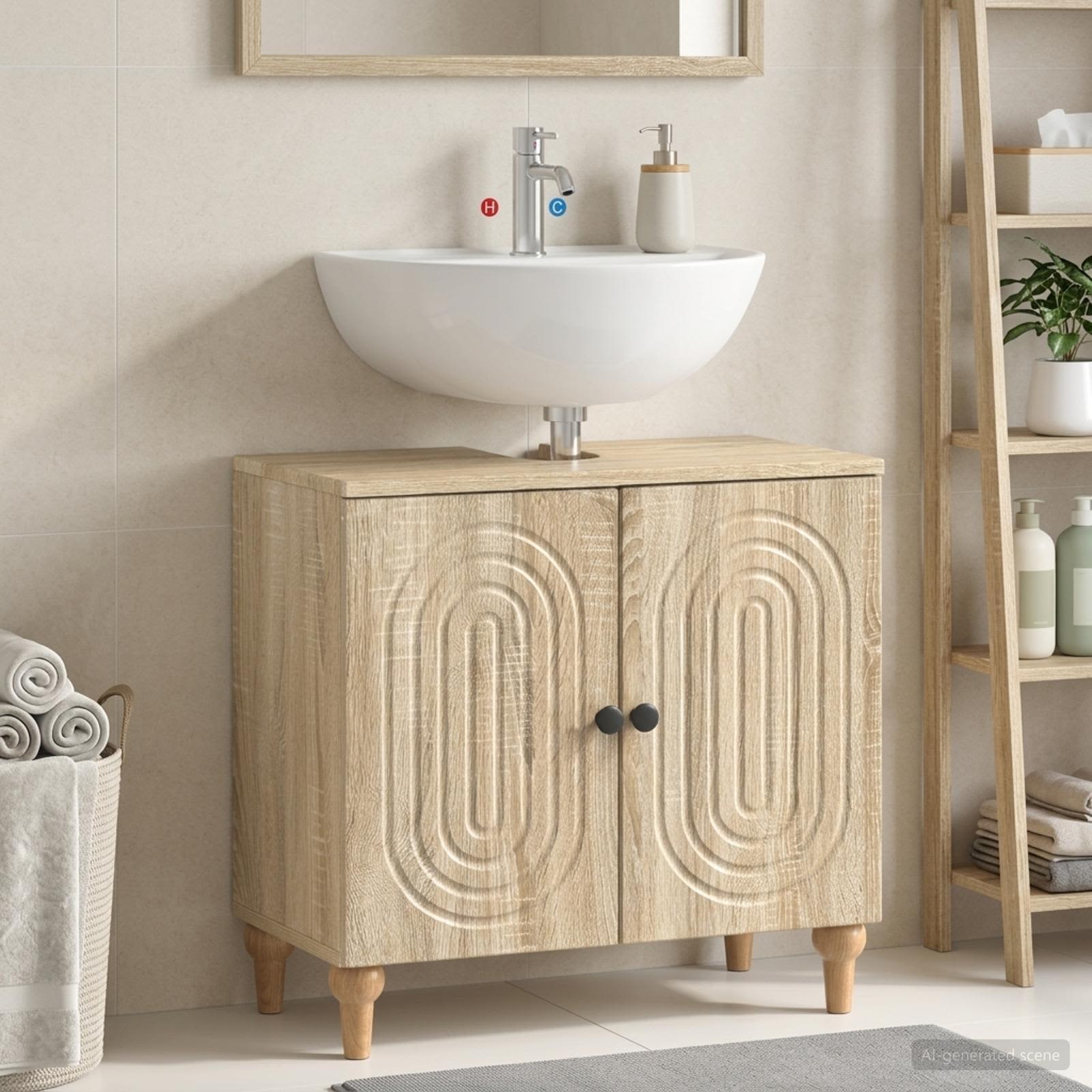 vidaXL Badeværelsesskabsunder ALKMAAR Sonoma-eg 59,5 x 31,5 x 59 cm