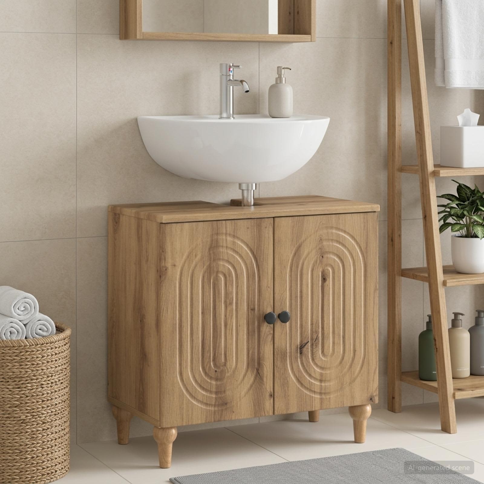 vidaXL Badeværelsesskabsunder ALKMAAR Artisan-eg 59,5 x 31,5 x 59 cm