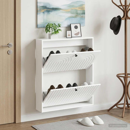 Vægmonteret Skoskab ALKMAAR 71 x 17 x 86 cm Konstrueret træ