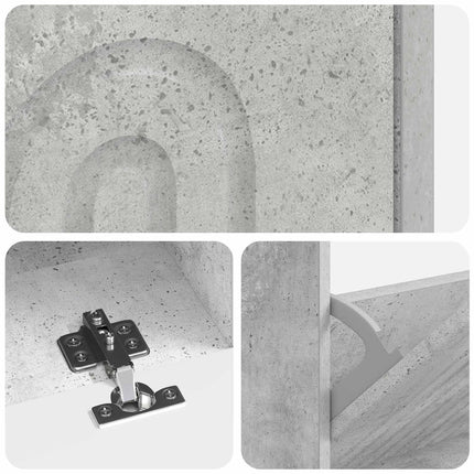 Sko skab ALKMAAR 78 x 24 x 103 cm Konstrueret træ Betongrå