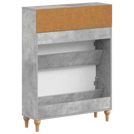 Sko skab ALKMAAR 78 x 24 x 103 cm Konstrueret træ Betongrå