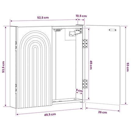 Dartboard Skab ALKMAAR Hvid 52,5 x 10,5 x 53,5 cm