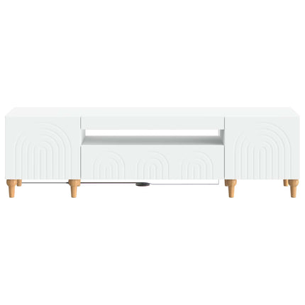 LED TV-skab Hvid Konstrueret træ