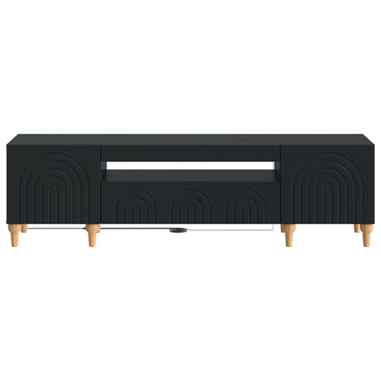 LED TV-skab Sort Konstrueret træ