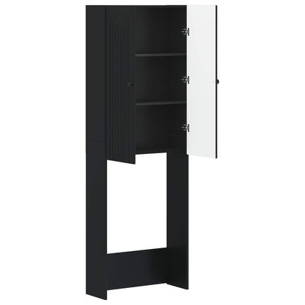 Toilet Skab ALKMAAR Sort 66 x 25,5 x 190 cm Konstrueret træ