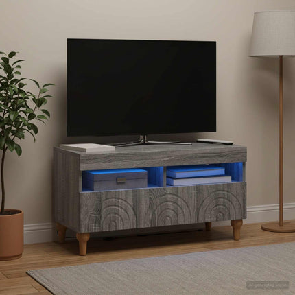 LED TV-skab Grå Sonoma Konstrueret træ