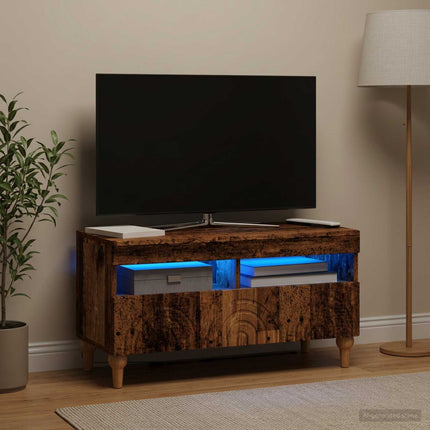 LED TV-skab Gammelt træ Konstrueret træ