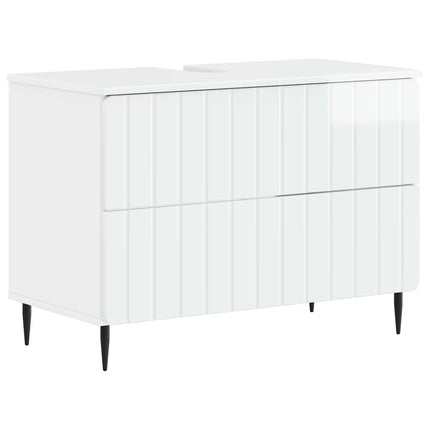 Badeværelsesskabsunder ZWOLLE Hvid højglans 82 x 41 x 58,5 cm