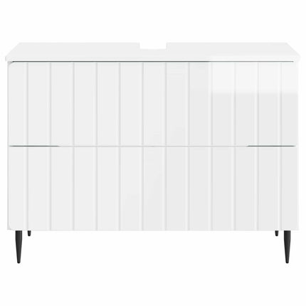 Badeværelsesskabsunder ZWOLLE Hvid højglans 82 x 41 x 58,5 cm