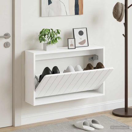 Vægmonteret Skoskab ZWOLLE 71 x 17 x 43 cm Konstrueret træ Hvid
