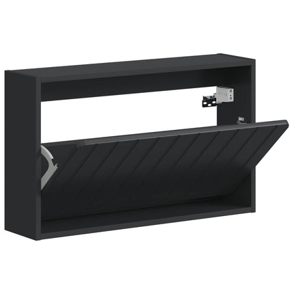 Vægmonteret Skoskab ZWOLLE 71 x 17 x 43 cm Konstrueret træ Sort