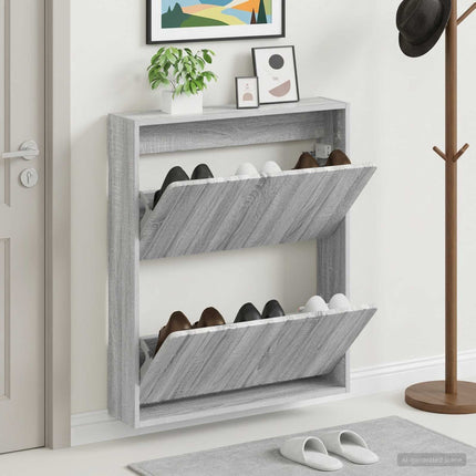 Vægmonteret Skoskab ZWOLLE 71 x 17 x 86 cm Konstrueret træ