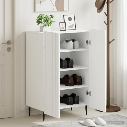 Sko skab ZWOLLE 59,5 x 39,5 x 91,5 cm Konstrueret træ Hvid
