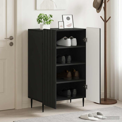 Sko skab ZWOLLE 59,5 x 39,5 x 91,5 cm Konstrueret træ Sort