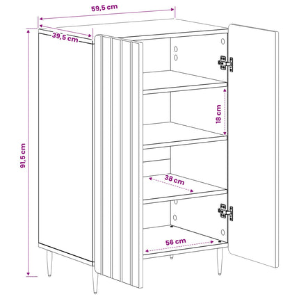 Sko skab ZWOLLE 59,5 x 39,5 x 91,5 cm Konstrueret træ
