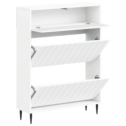 Sko skab ZWOLLE 78 x 24 x 103 cm Konstrueret træ Hvid