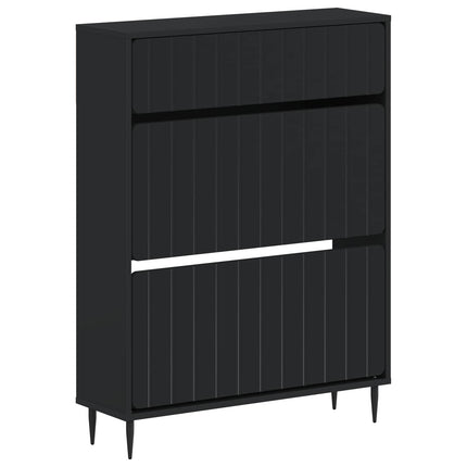 Sko skab ZWOLLE 78 x 24 x 103 cm Konstrueret træ Sort