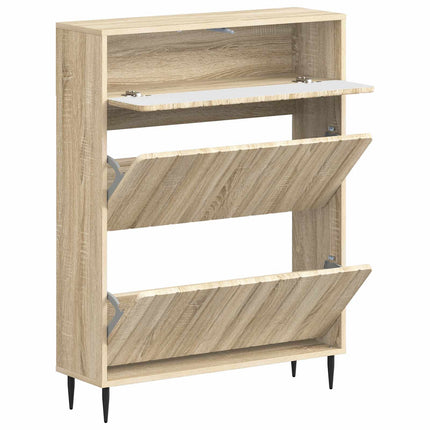 Sko skab ZWOLLE 78 x 24 x 103 cm Konstrueret træ Sonoma-eg