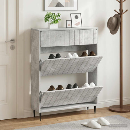Sko skab ZWOLLE 78 x 24 x 103 cm Konstrueret træ Betongrå