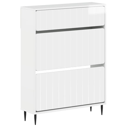Sko skab ZWOLLE 78 x 24 x 103 cm Konstrueret træ Hvid højglans