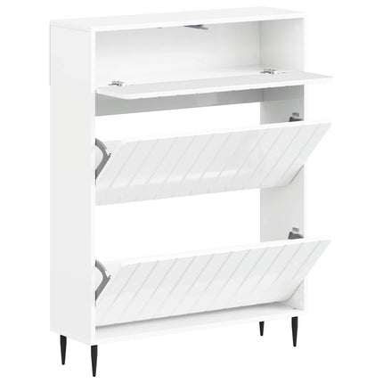 Sko skab ZWOLLE 78 x 24 x 103 cm Konstrueret træ Hvid højglans