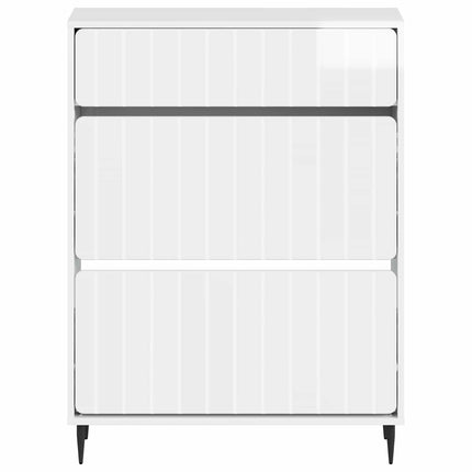Sko skab ZWOLLE 78 x 24 x 103 cm Konstrueret træ Hvid højglans