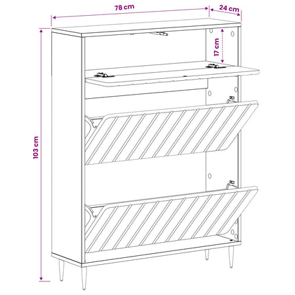 Sko skab ZWOLLE 78 x 24 x 103 cm Konstrueret træ Hvid højglans