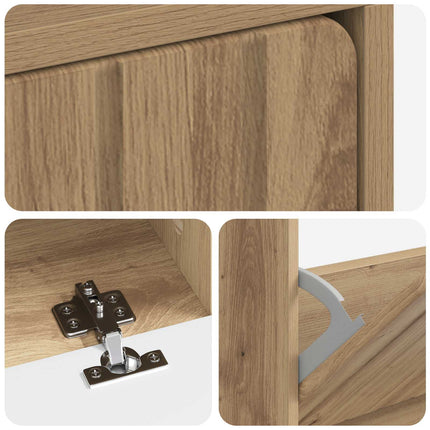 Sko skab ZWOLLE 78 x 24 x 103 cm Konstrueret træ Artisan-eg